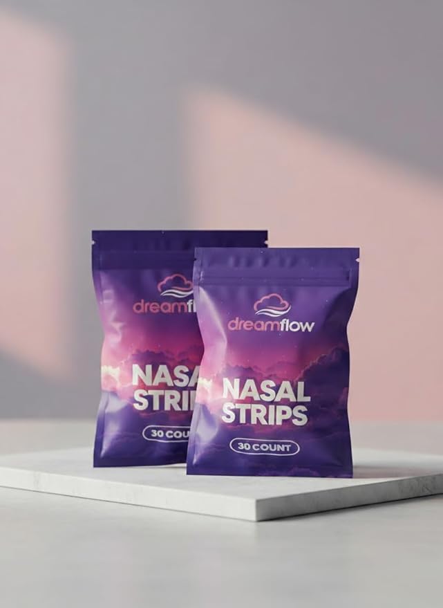 Nasal Strips for Deep Sleep - Lightweight Comfortable Nose Tape with Strong Easy-Grip Adhesive for Painless Removal - Hypoallergenic Latex-Free Nose Strips for Breathing & Snoring Relief