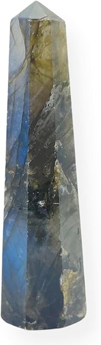 WholesaleGemShop 3 Inch Gemstones Obelisk Tower Jumbo Facet Aura Rock Crystal Natural Polished Earth Wand Spirit