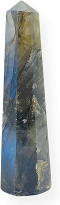 WholesaleGemShop 3 Inch Gemstones Obelisk Tower Jumbo Facet Aura Rock Crystal Natural Polished Earth Wand Spirit
