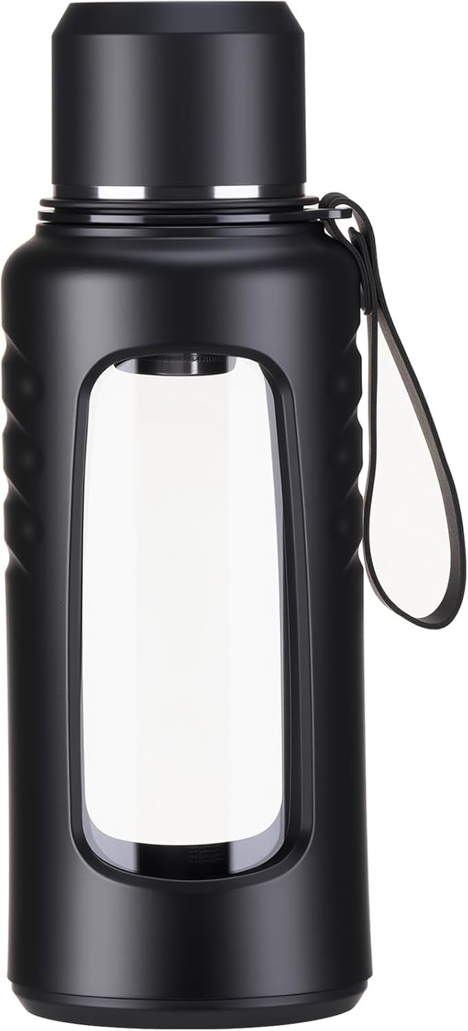 34 oz Travel Water Bottle, Anti-Slip and Anti-Scalding Sports Water Bottle, Waterbottle for Adults with Cup Brush Suitable for Outdoor Sports,Camping, Traveling