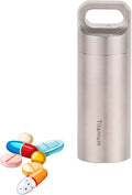 Small Nitroglycerin Pill Holder Keychain, Titanium Pill Case Necklace, Waterproof Pill Container EDC Pendant, Outdoor Pill Box Lightweight Travel Pill Organizer for On The Go