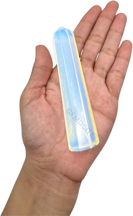 WholesaleGemShop 3 Inch Gemstones Obelisk Tower Jumbo Facet Aura Rock Crystal Natural Polished Earth Wand Spirit