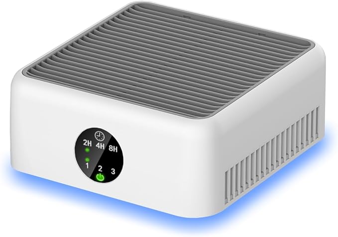 Air Purifiers for Home,True HEPA Air Purifier for Pets Up to 615 Ft²,15dB Quiet,for Smoke Pollen Odors,Small Air Purifier for Bedroom,Portable Desk Purifyer for Office, Filter for Dorm Travel (White)