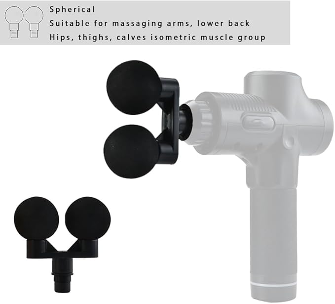 Massage Gun Head Applicable to All 18-19mm Gun Adapter Bit for Massage Gun Different Function Replaceable Plug-n-Play Deep Tissue Muscle Relaxation Trigger Point Massager Gun Attachment