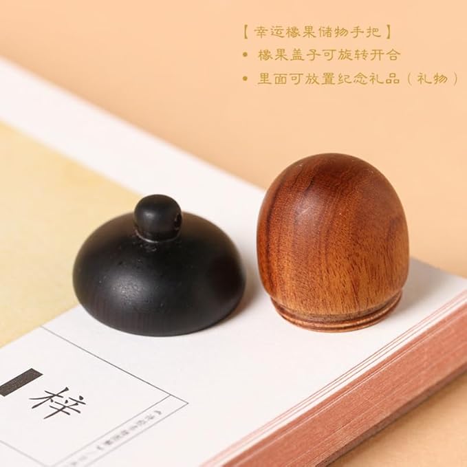 Ximimark 5pcs Solid Wood Medicine Pill Box, Mini Sandalwood Rescue Wooden Pill Case, Portable Tablets Storage Sealed Can for Outdoor