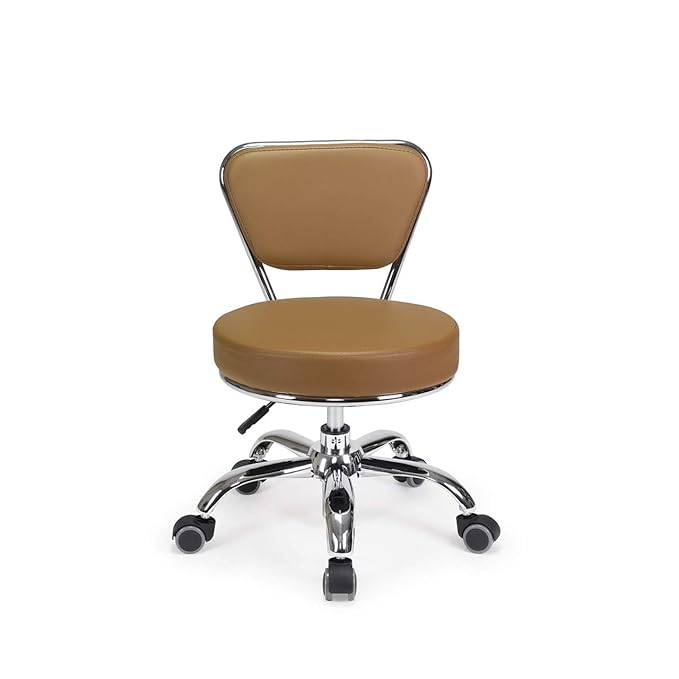 MAYAKOBA Dayton Pedicure Stool Cappuccino Pneumatic, Adjustable Height Perfect for Nail Salon, Pedicure spa, Rolling Salon Furniture & Equipment