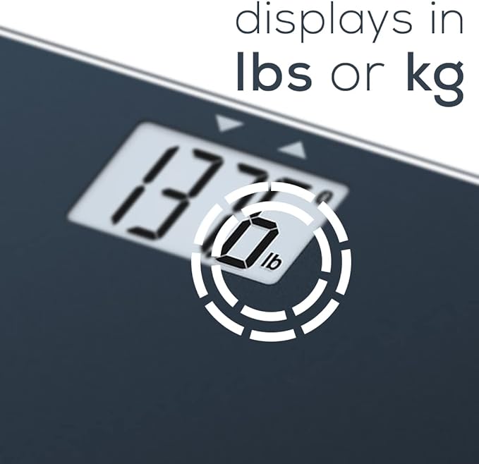 Beurer GS435B Glass Bluetooth Scale for Body Weight with BMI Composition Measurement, Smart Digital Bathroom Scales Connects with Health App Analyzer, Weigh in Kg and Lbs, Black