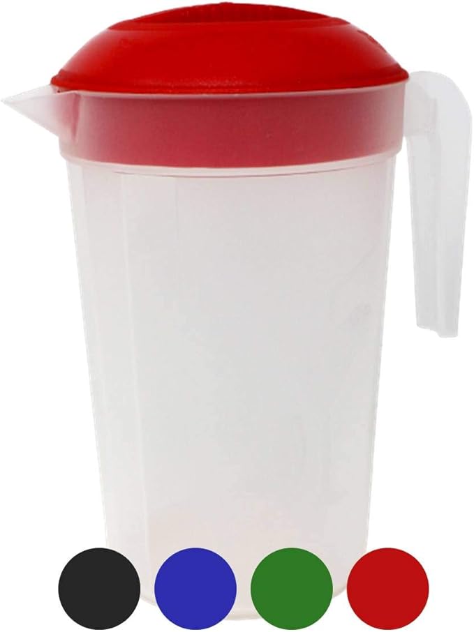 Tribello LARGE 1.3 Gallon Water Pitcher, Plastic Juice Pitcher With Lid - Dishwasher Safe, BPA Free, Colors May Vary (1.3 Gallon)