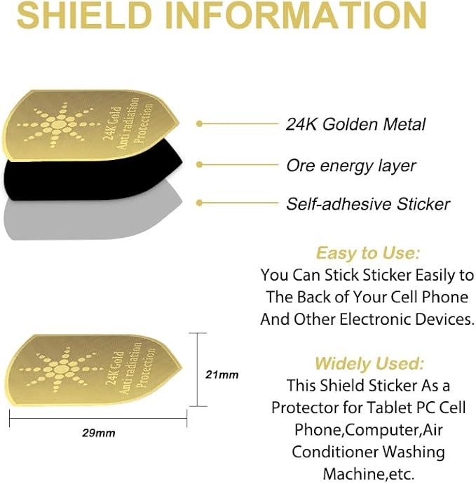 WeLohas Phone Protection Sticker,Works for Cell & Smart Phones, Laptops, Tablets,TV, Monitors - Suitable for All Devices,Golden -12Pcs