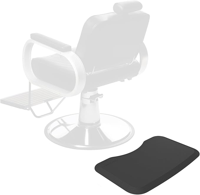 17''x28'' Small Anti Fatigue Salon Mat for Single Hair Stylist - Anti-Slip Antique Series Barber Shop Chair Floor Mat (5/8'' Thick, Black) - Compact & Budget-Friendly