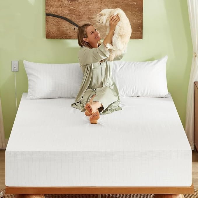 Grounding Sheets, 90% Viscose Derived from Bamboo 10% Silver Infused Cooling Sheets, 15 Deep Pocket Grounded Fitted Sheets Only, White Queen-60"x80"x15"