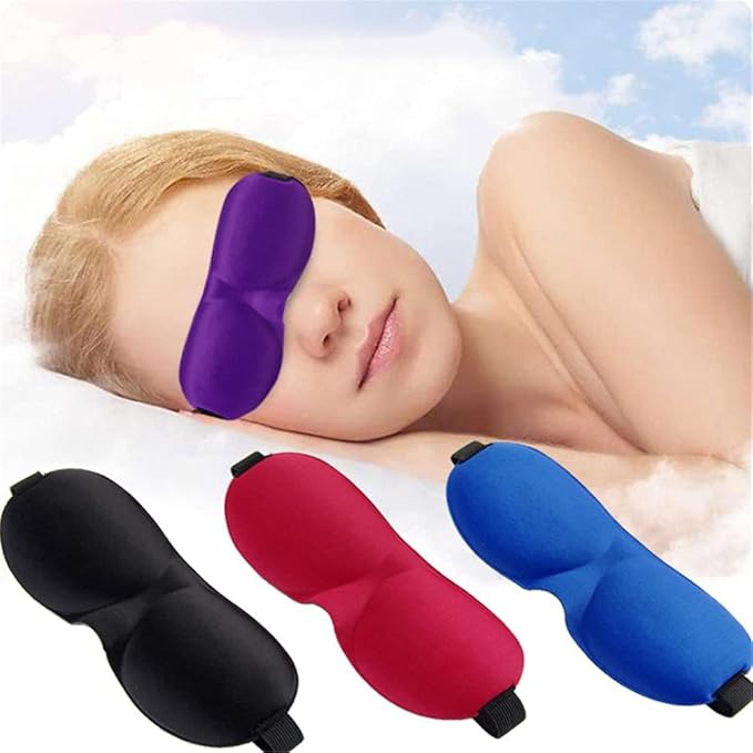 1 PCS 3D Sleep Mask for Women Men Eye Mask for Sleeping Contoured Cup Night Blindfold Mask Block Out Light for Kids Girls and Adult Purple