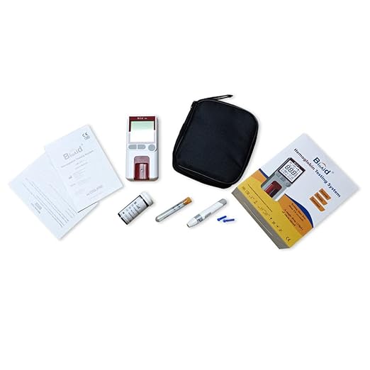 Bioaid Hemoglobin Test Meter Kit with 25pcs strips,25pcs lancets and 25pcs pippets