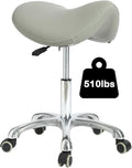 Conforms to ergonomics, with a Saddle Stool That can be Tilted and a Rotating Stool with Hydraulic Lifting Height Adjustment, Suitable for Office, Gray