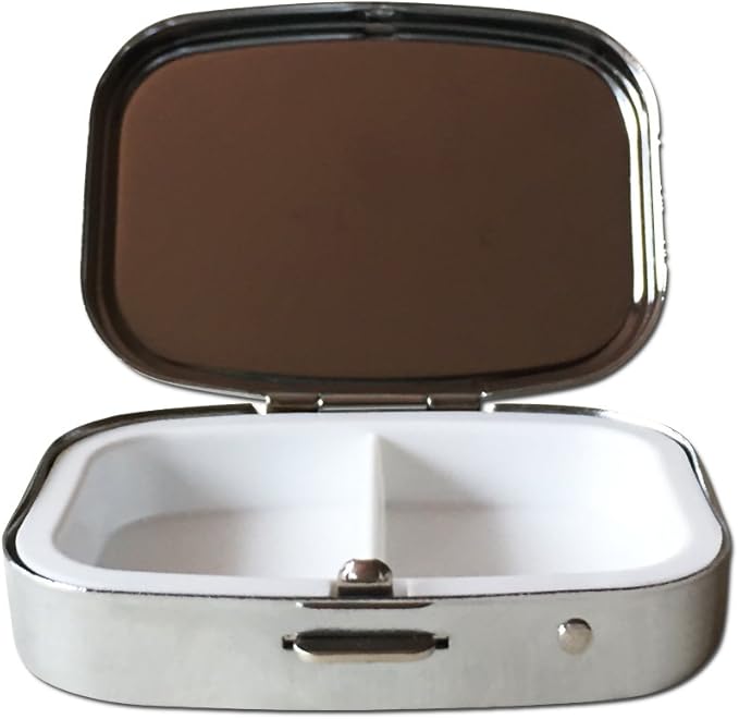 I Love My Dog Pill Box Case – Silver Rectangular 2-Section Pocket & Travel Pill Organizer for Daily Medications, Vitamins & Supplements – Compact Gift for Dog Lovers (2.2 x 1.8 x 0.6 Inches)