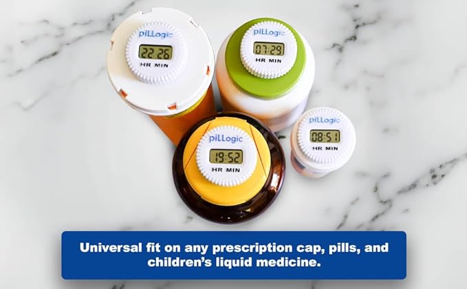 Pet Medicine Timer-Pill Bottle Organizer-Medication Tracker-Reminder- Shows How Long Since Last Dose-Attach to Original Prescription Bottle Cap