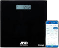 A&D Medical Digital Body Weight Scale - UC-352BLE - Bluetooth Bathroom Weight Machine, Syncs with A&D Heart Track App - 450lb (200kg) - Batteries Included, Black