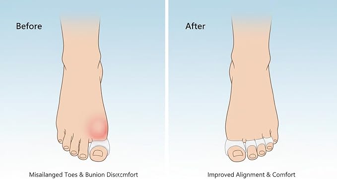 Children's Toe Separators for Functional Fitness Athletes - Toe Straighteners for Foot Pain Relief and Plantar Fasciitis - Fix Feet - Fix Toes - Fix Bunions - Toe Spacers for Crossfit White