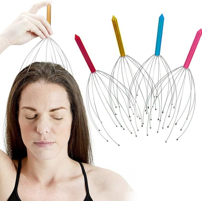 Healifty Scalp Massagers Head Scratcher Tool: 12Pcs Octopus Head Massage Scratcher Manual Hair Claw for Neck Shoulders Arms Legs Stress Relief Funny Stocking Stuffers Bulk Gifts for Men Women Adults