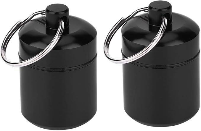 Portable Daily Pill Case , Oxidation Coloring Black pillbox Container for Purse for Travel Outdoor Traveling , watertight Travel Pill lunch box