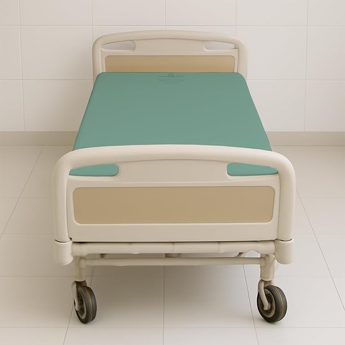 6 Pack Fitted Hospital Bed Sheets - Soft Microfiber Hospital Fitted Sheet - Hospital Bed Fitted Sheets (Aqua Green, 36" x 84" x 12")