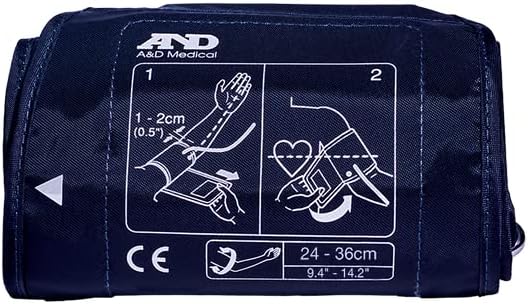 A&D Medical Medium Blood Pressure Cuff Replacement (9.4–14.2"/24–36 cm), Latex-Free BP Cuff, UA-280A ISO-Compliant Connector for A&D Medical UA-789AC, UA-787EJ Blood Pressure Monitor for Home Use