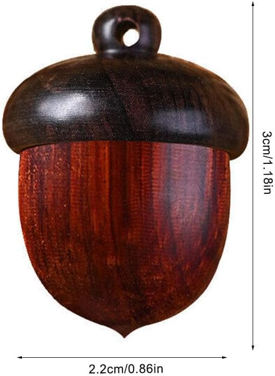 Solid Wood Weekly Pill Organizer,Wooden Nut Travel Pill Case,Solid Wood Medicine Pill Box,Mini Sandalwood Rescue Pill Case,Portable Tablets Storage Sealed Can for Outdoor