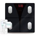 NUTRI FIT Scale for Body Weight and Fat Percentage, Digital Bathroom Smart Bluetooth Scale LED Display, 15 Body Composition Analyzer Baby Weight BMl Health Monitor Sync with App 400lbs - Black