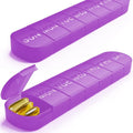 2 PCS Weekly Pill Organiser 1 Times a Day, Arthritis Friendly Travel Pill Case, BPA-Free Pill Box 7 Day, Large Compartments to Hold Vitamins Supplements Medicine (Purple)
