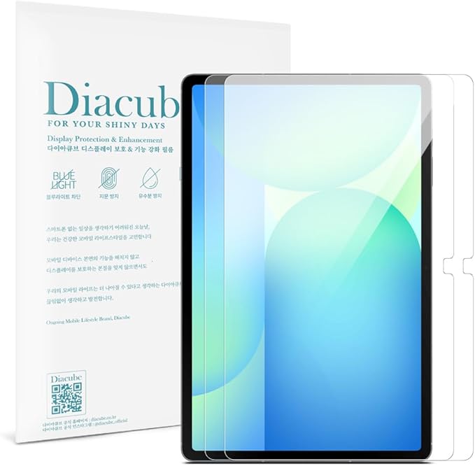 2-Pack 6H PET Screen Protector with Glass Coating for Samsung Galaxy Tab S10 FE Plus 13.1 inch, HD Clear, S Pen Compatible, Anti Blue Light, Unbreakable, Easy Installation