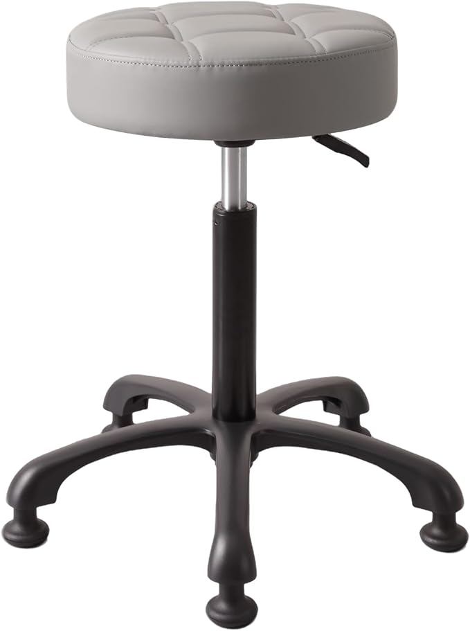 Height Adjustable Heavy Duty Stools Salon Stool Chair with Bell Glides for Home Bar Kitchen Office Shop Tattoo Lash Tech Pedicure (Grey with Bell Glides, Height 22 to 30 in)