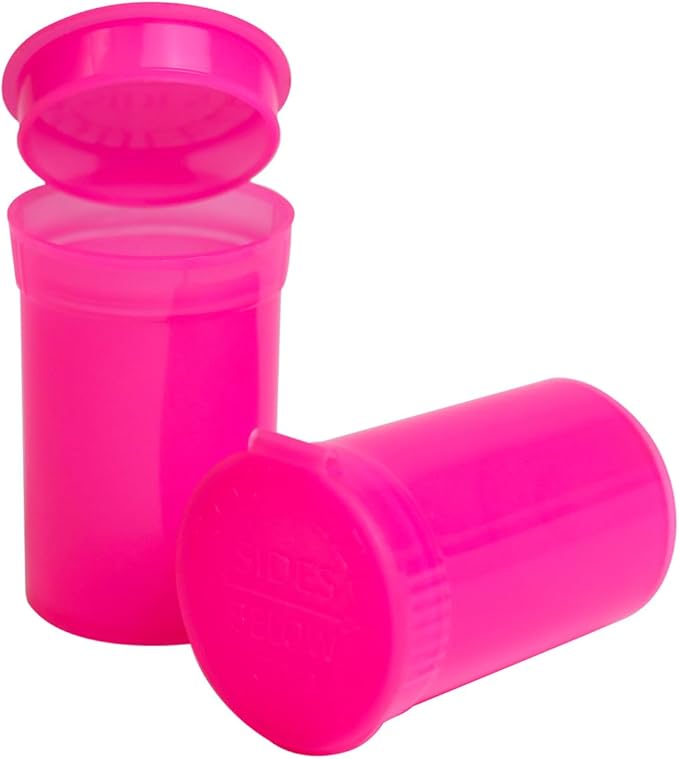 6 Dram Pop Top Bottles, Pill Storage Container, Multi-Color Pack, Airtight Seal, 720 Count (Pink)