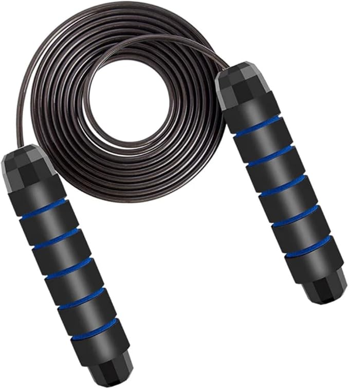 Adjustable Jump Rope for Fitness – Tangle-Free Speed Rope with Comfortable Foam Handles Detachable Metal Bar for Cardio, Weight Loss, Training & Home Workouts