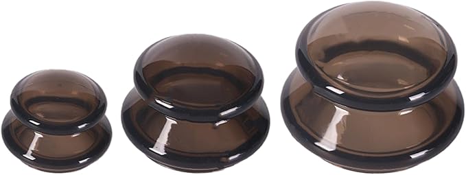 3Pcs Cupping Therapy Set-Professional Silicone Cupping, Suitable for Facial Body Massage/Deep Myofascial Release/Pain Relief/Muscle Relaxation & More (Black,3pcs)