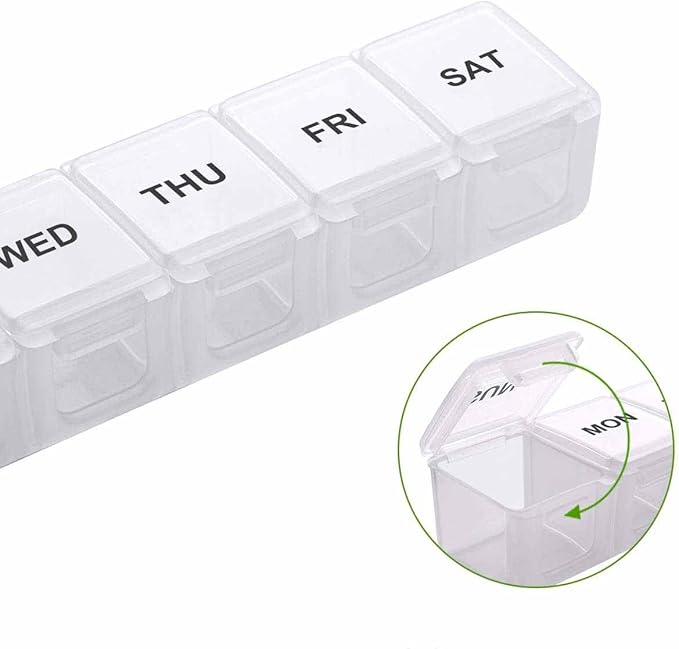 Pill Organizer Daily Case US Stock Weekly Portable Extra Large 7 Day Box Clear