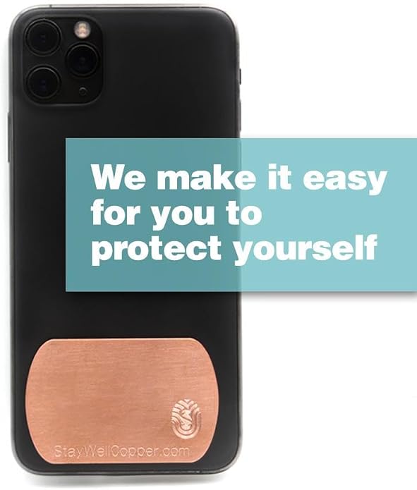 StayWell Pure Copper Plate Accessory Badge, Tablet or Cell Phone Health and Wellness Accessory (Two Sizes to Choose From)