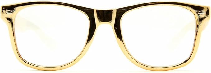 GloFX Ultimate Diffraction Glasses - Gold - 3D Prism Rainbow Effect - Great Edm, Festival, Concert, Fireworks, Christmas Lights, and Rave Accessory - Gold Frames