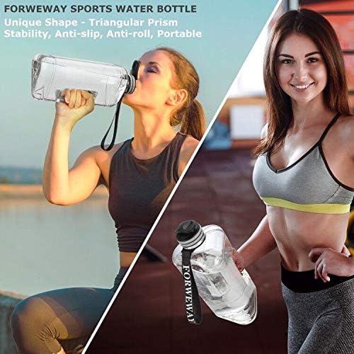 Half Gallon Water Bottle with Handle 2.2L/74OZ Large Plastic Water Bottles BPA Free Water Bottles with Strap Portable with Time Marker for Camping, Hiking and Home Activity