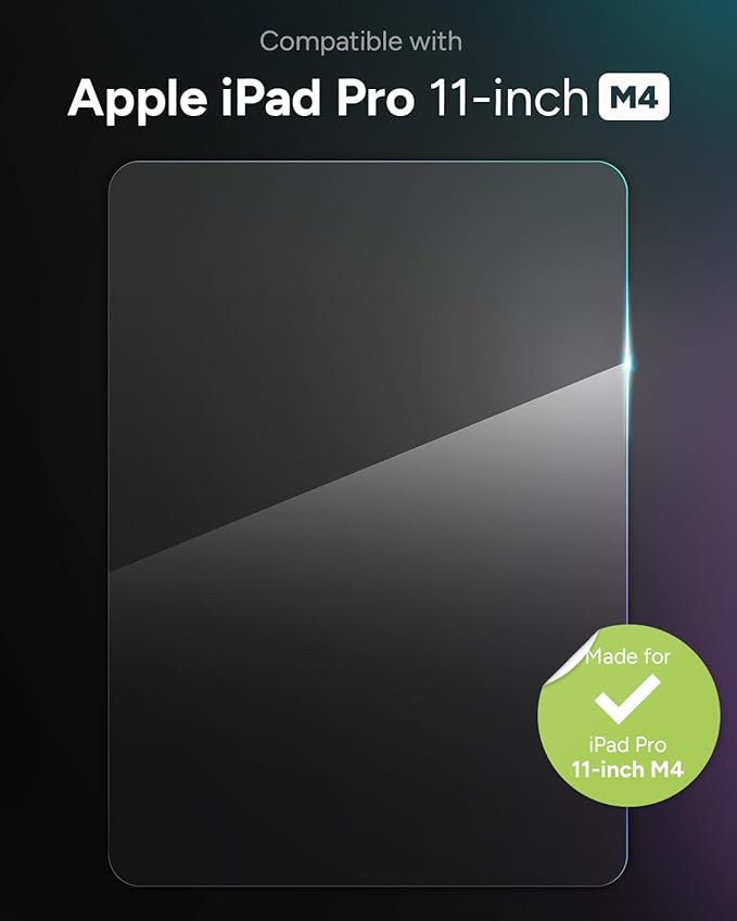 ZAGG Glass Elite iPad Pro 11" (M5)/ Pro 11" (M4) Screen Protector - Ultra-Strong, Scratch-Resistant, Smudge-Free, Easy Install, Eco-Friendly, Tempered Aluminosilicate Glass