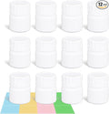 12 Pack Travel Pill Bottles - White Food Grade Plastic with Screw Caps & Labels, Small Pill Organizer for Pills, Vitamins, Capsules