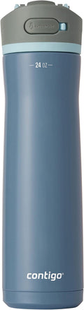 Contigo Wells Chill Stainless Steel Water Bottle with AUTOSPOUT Straw Lid 24oz w/filter Dark Ice