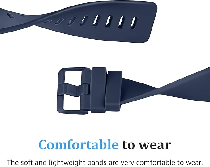Mugust Sport Bands Compatible with Fitbit Versa 2 / Fitbit Versa/Versa Lite/Versa SE, Classic Soft Silicone Replacement Wristbands Straps for Fitbit Versa 2 Smart Watch Women Men (Large,Abyss Blue)