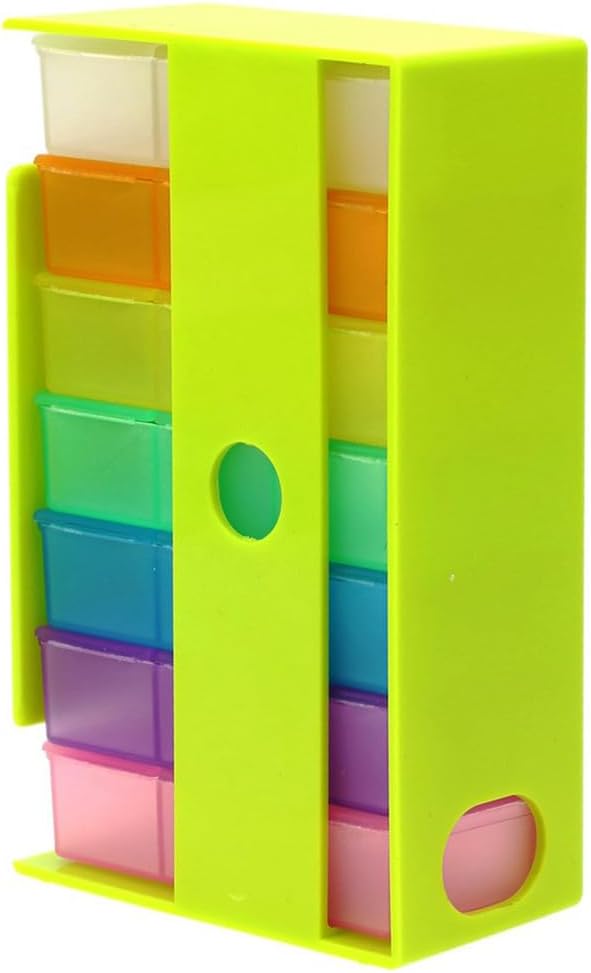 7 Day Weekly AM PM Pill Case Organizer, Travel 21 Compartment Meds Capsules Reminder, Large Daily Medicine Dispenser Planner for Vitamin, Fish Oil, Supplement, Medication, with Green Tray