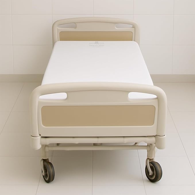 1 Pack Fitted Hospital Bed Sheets - Soft Microfiber Hospital Fitted Sheet - Hospital Bed Fitted Sheets (White, 36" x 84" x 12")
