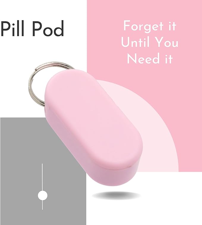 Micro Keychain Pill Holder Single Pack – Lightweight Magnetic Pill Organizer for Daily Medication Storage, Portable Pill Case for Travel, Durable and Discreet (Blush)