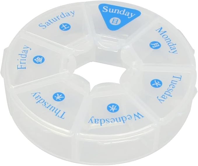 Healifty Medicine Organizer 2pcs Days Capsules Organizer Home Oils Cases Storage Round Use Medication Case Fish Daily for Containers Planner Medicine Portable Travel Box