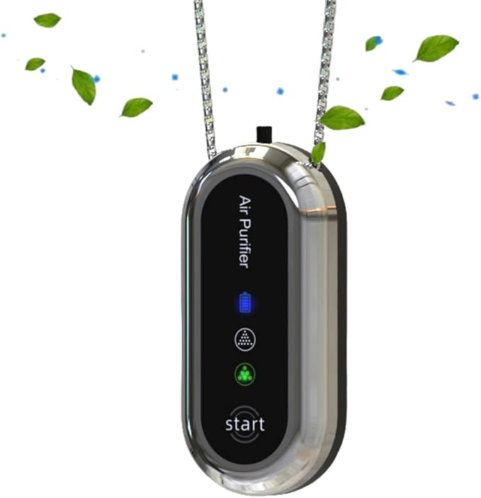 Portable Air Purifier, Wearable Mini Negative Ionizer Personal Air Purifier Necklace, Rechargeable for Outdoor, Travel, Car, Home