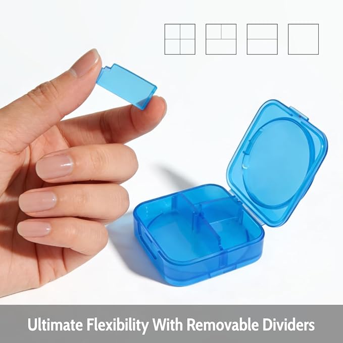 Stackable Weekly Pill Organizer with Detachable Box, Rainbow Color Coded 7 Day Pill Cases, 1 Times, 2 Times, 3 Times, 4 Times Travel Pill Box with Customizable Compartments (Rainbow)