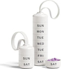 Cute Pill Organizer, Cute Weekly Pill Box for Travel, Cute Daily Pill Case 7 Day, with 7 Large Stackable Compartments, Sturdy ABS Pill Holder for Vitamin Supplement Medicine (White)