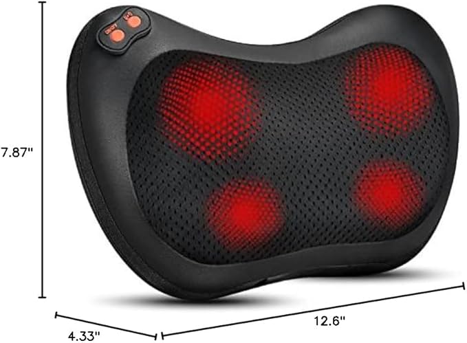Back Massager, Shiatsu Neck Massager with Heat, Electric Back Massager for Shoulder, Back, Leg, Deep Tissue Kneading Massage to Relief Muscles, Massage Pillow for Mom/Dad/Women/Men